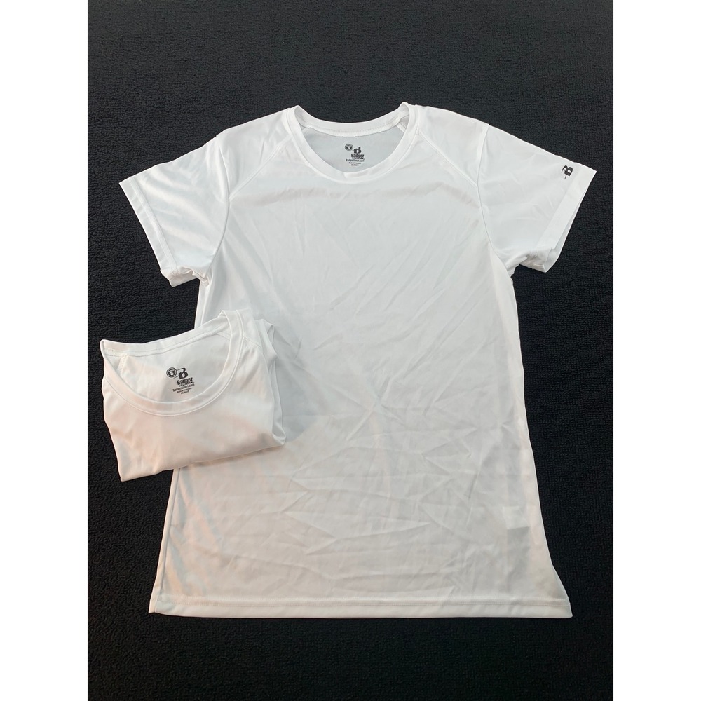 Lot of 2 Badger Sport Ladies White Performance T Shirt Short Sleeve‎ Size S  Top